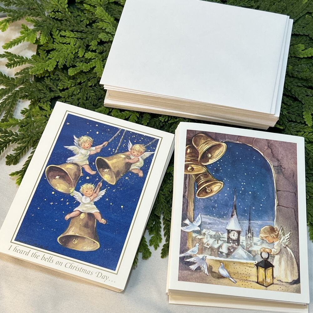 Vintage Lot of 29 Marian Heath Christmas Greeting Cards Angels Bells Envelopes